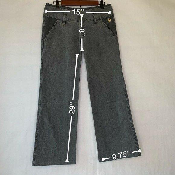 Gentle Fawn Womens Flare Jeans Gray Plaid Zipper 4 - Picture 6 of 7